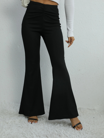 Damskie Eleganckie Spodnie Stretch Flared z Wysokim Stanem