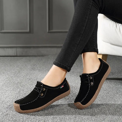 Damskie Stylowe Zamszowe Buty Gimnastyczne z Sznurówkami