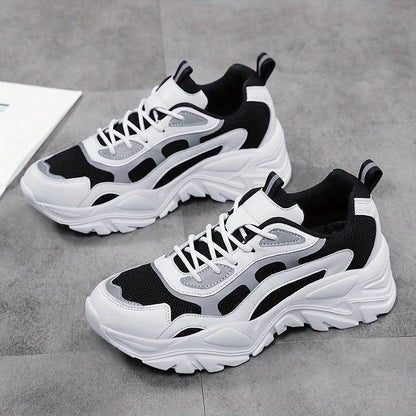 Damskie Stylowe Syntetyczne Sneakersy z Odbijającymi Elementami