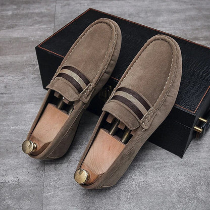 Męskie Stylowe Zamszowe Loafersy z Wygodną Wkładką