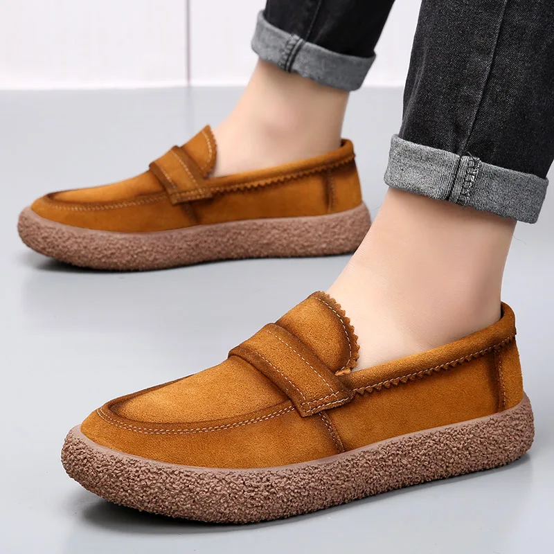 Męskie Eleganckie Skórzane Loafery z Ręcznie Wykonaną Konstrukcją z Wygodną Wkładką