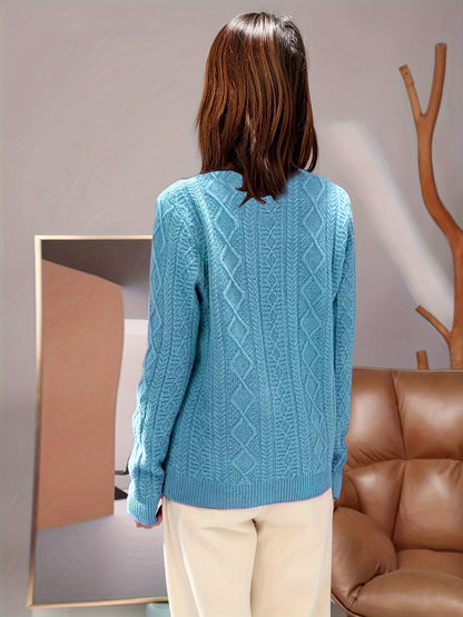 Wygodny Sweter Pulower z Wełny z Długimi Rękawami Damski | Idealne na zimę