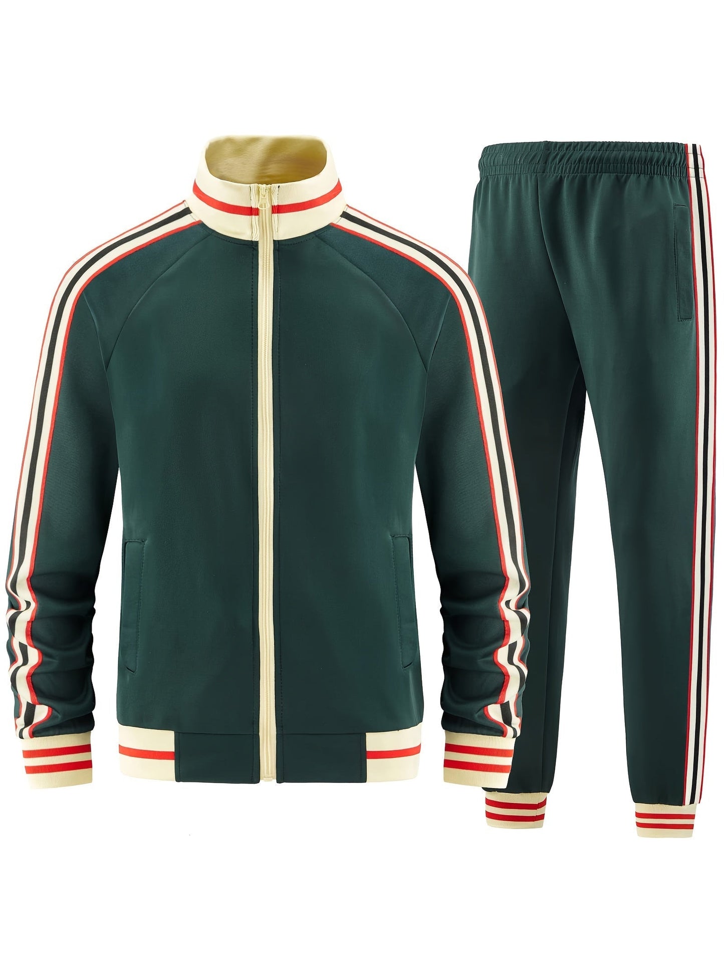 Variant image for Męski Stylowy Materiałowy Dres z Casual Fit i Paskami-25
