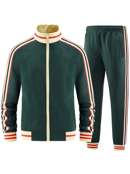 Variant image for Męski Stylowy Materiałowy Dres z Casual Fit i Paskami-25