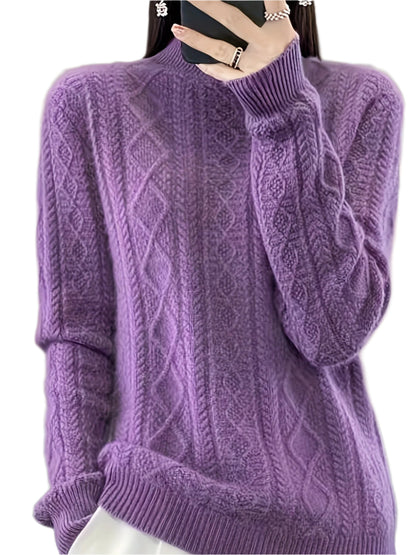 Wygodny Sweter Pulower z Wełny z Długimi Rękawami Damski | Idealne na zimę