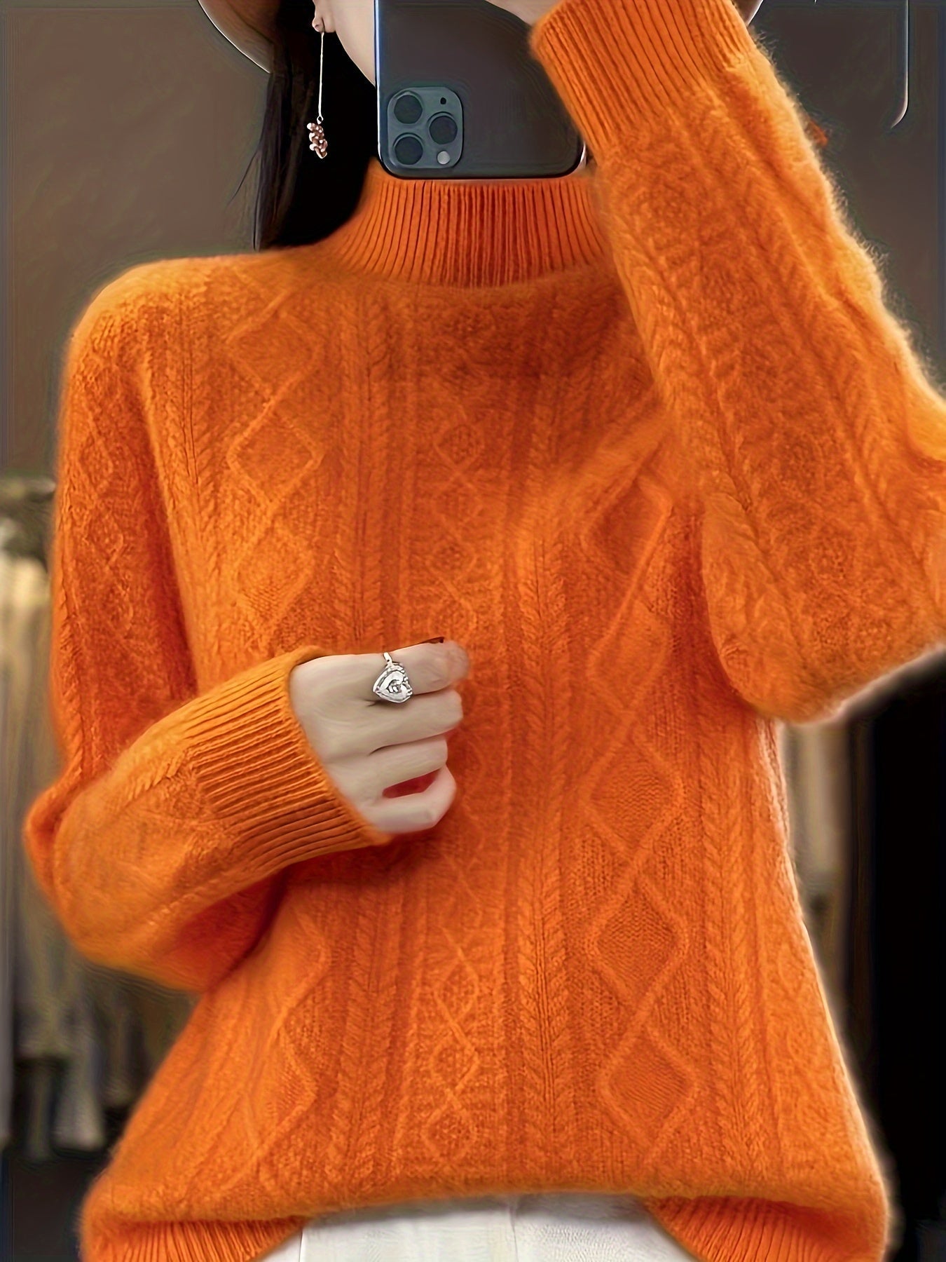 Wygodny Sweter Pulower z Wełny z Długimi Rękawami Damski | Idealne na zimę