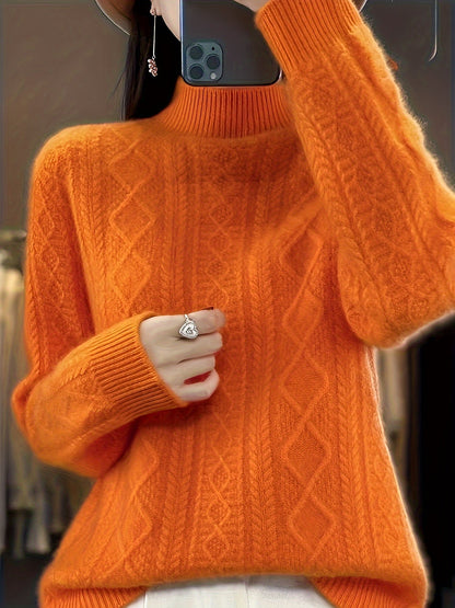 Wygodny Sweter Pulower z Wełny z Długimi Rękawami Damski | Idealne na zimę