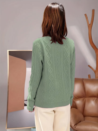 Wygodny Sweter Pulower z Wełny z Długimi Rękawami Damski | Idealne na zimę