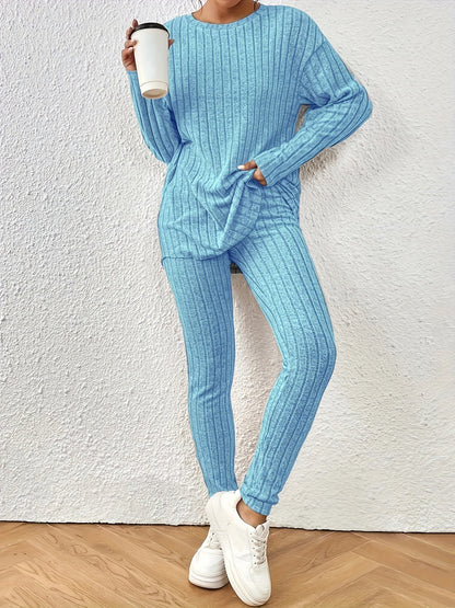 Kobieta Casual Bawełnowa Bluza z Długim Rękawem z Spodniami Dresowymi