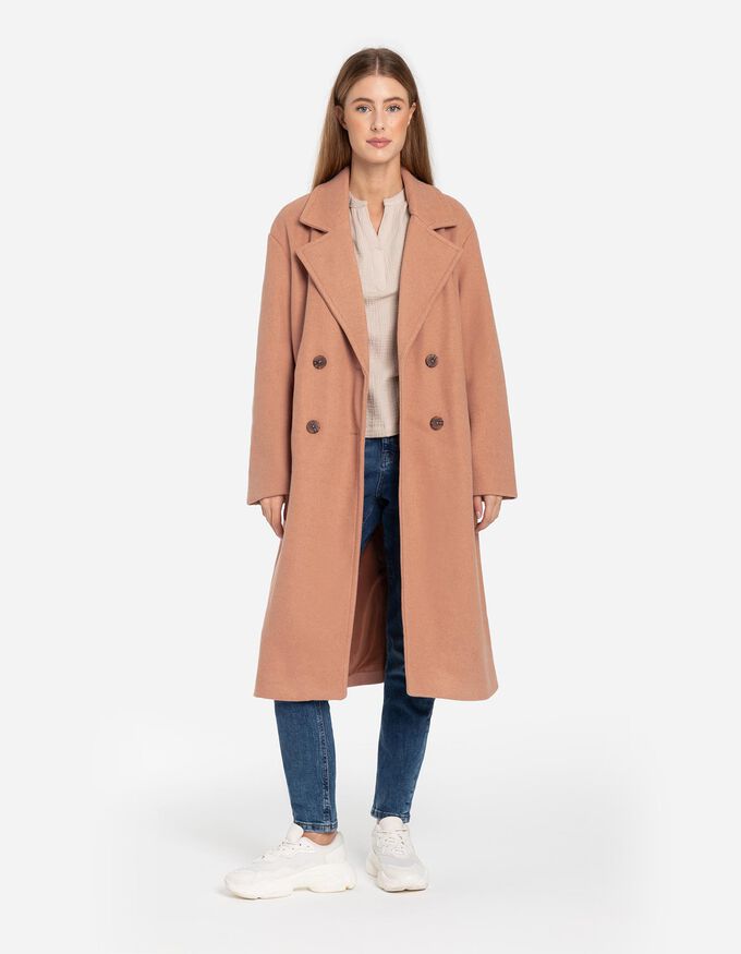 Damski Elegancki Wysokiej Jakości Trenchcoat z Podwójnymi Guzikami