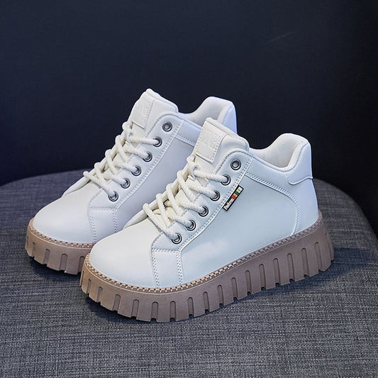 Damskie Nowoczesne Syntetyczne Sneakersy z Antypoślizgową Podeszwą