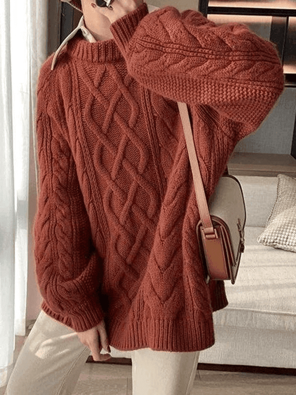 Variant image for Kobiecy Stylowy Sweter Oversized z Oryginalną Teksturą i Luźnym Krojem-2