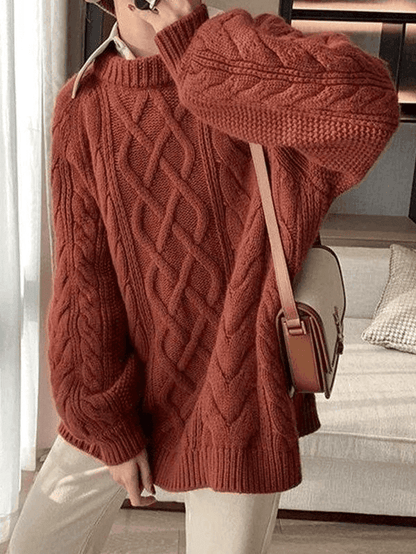 Variant image for Kobiecy Stylowy Sweter Oversized z Oryginalną Teksturą i Luźnym Krojem-2