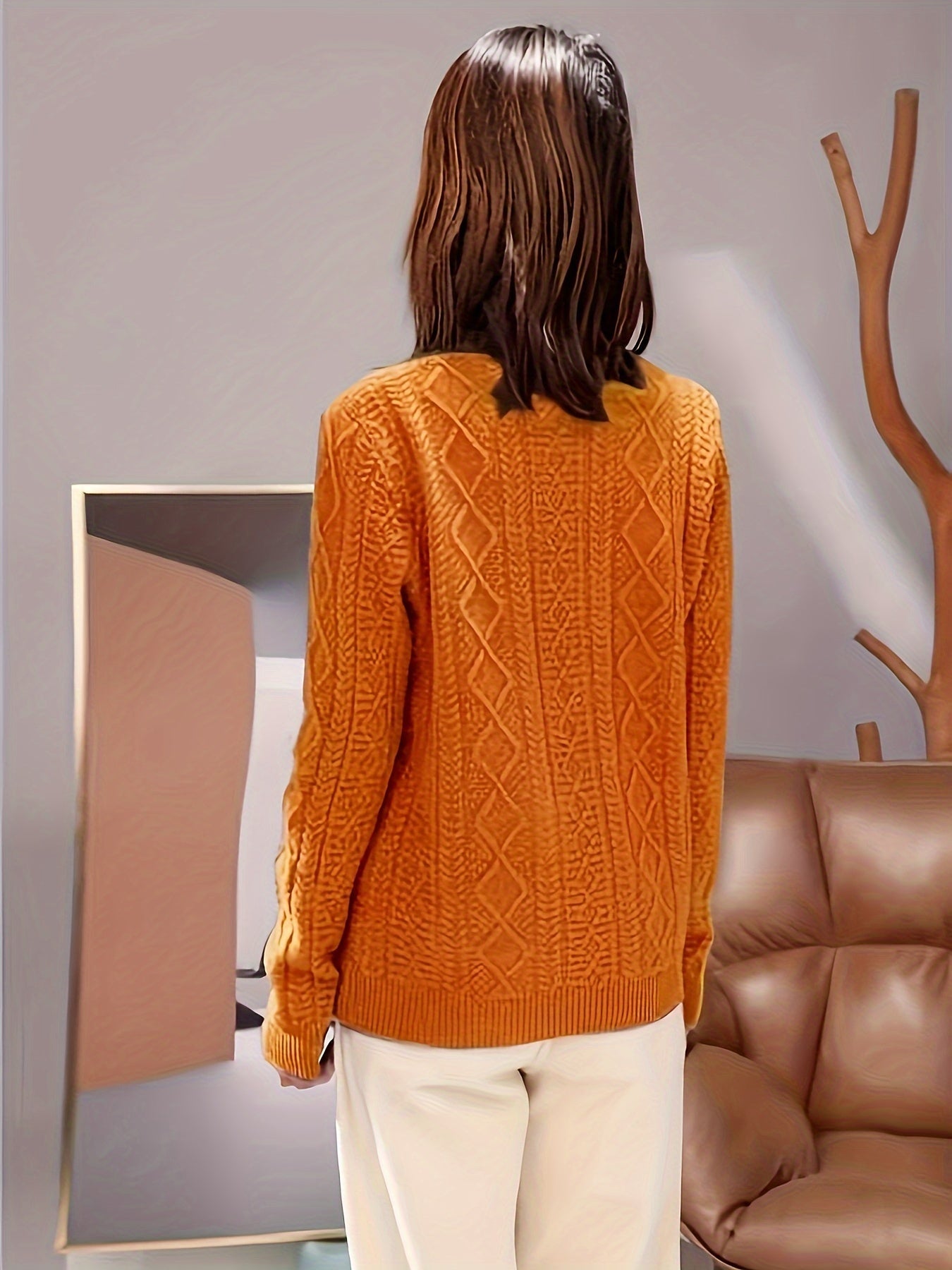 Wygodny Sweter Pulower z Wełny z Długimi Rękawami Damski | Idealne na zimę