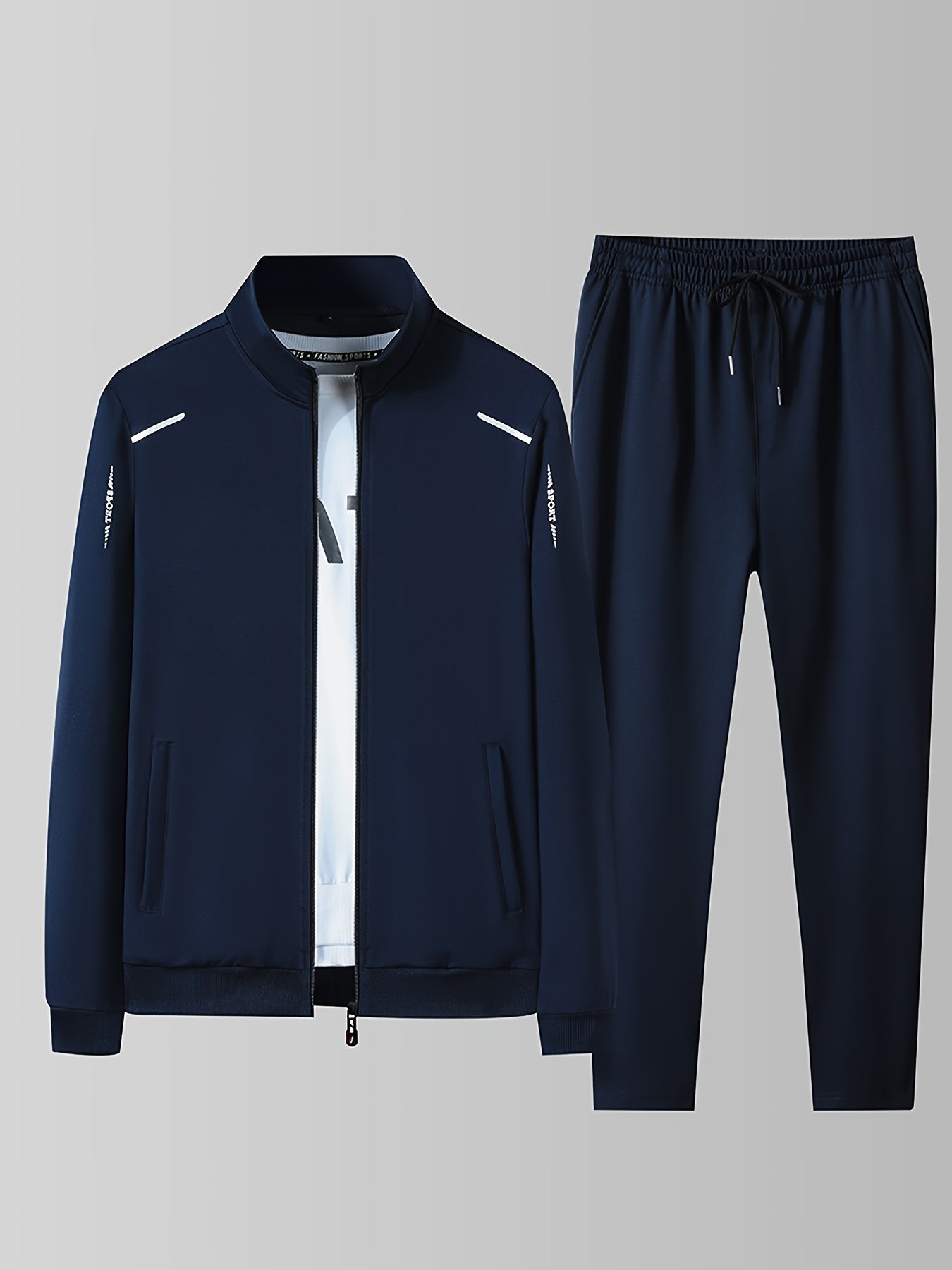 Variant image for Męski Klasyczny Sportowy Dres z Pełnym Zamkiem i Kapturem z Wysokiej Jakości Materiałów-4