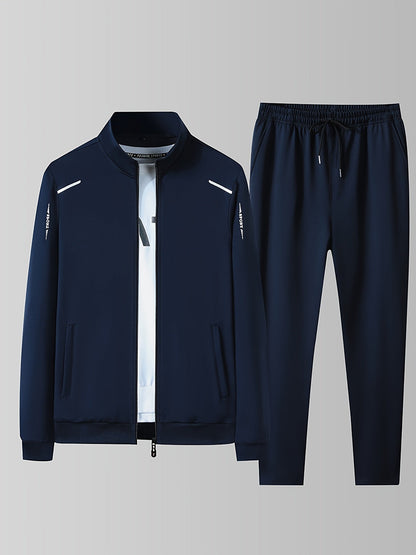 Variant image for Męski Klasyczny Sportowy Dres z Pełnym Zamkiem i Kapturem z Wysokiej Jakości Materiałów-4