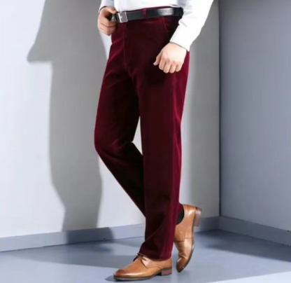Męskie Eleganckie Sztruksowe Spodnie z Pętelkami na Pasek