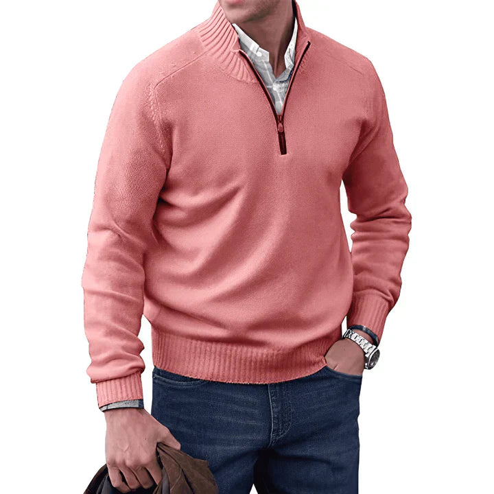Męski Elegancki Kaszmirowy Sweter z Ritsą z Optymalną Regulacją Wilgoci