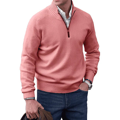 Męski Elegancki Kaszmirowy Sweter z Ritsą z Optymalną Regulacją Wilgoci