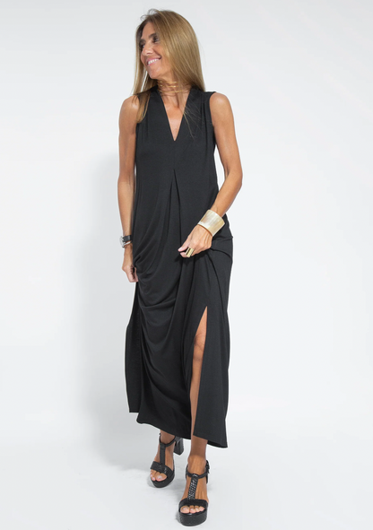 Kobieta Elegancka Długa Sukienka z Kardiganem z Wysokiej Jakości Materiałów z Flattering Sylwetką