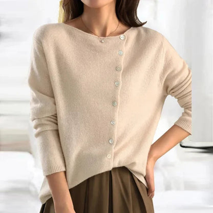 Kobiecy Elegancki Sweter Damski z Guzikami w Wysokiej Jakości Dzianinie z Luźnym Krojem