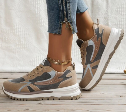 Kobiece Nowoczesne Lekkie Sneakersy Plateau z Wysokiej Jakości Materiałów