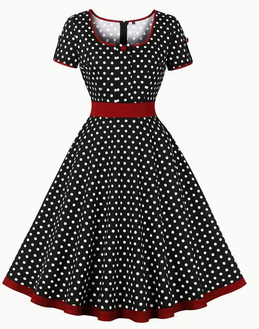 Kobieca Stylowa Lekka Sukienka Damska z Polka Dot na Lato z Wygodnym Krojem