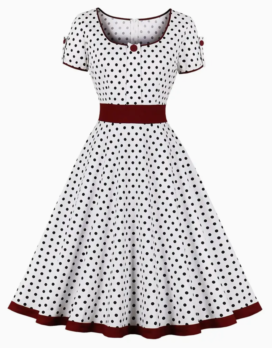 Variant image for Kobieca Stylowa Lekka Sukienka Damska z Polka Dot na Lato z Wygodnym Krojem-17