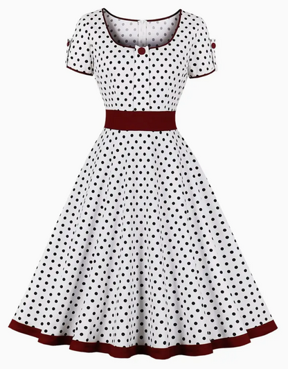 Variant image for Kobieca Stylowa Lekka Sukienka Damska z Polka Dot na Lato z Wygodnym Krojem-17