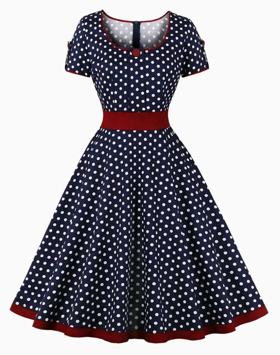 Kobieca Stylowa Lekka Sukienka Damska z Polka Dot na Lato z Wygodnym Krojem