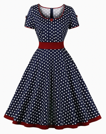 Kobieca Stylowa Lekka Sukienka Damska z Polka Dot na Lato z Wygodnym Krojem
