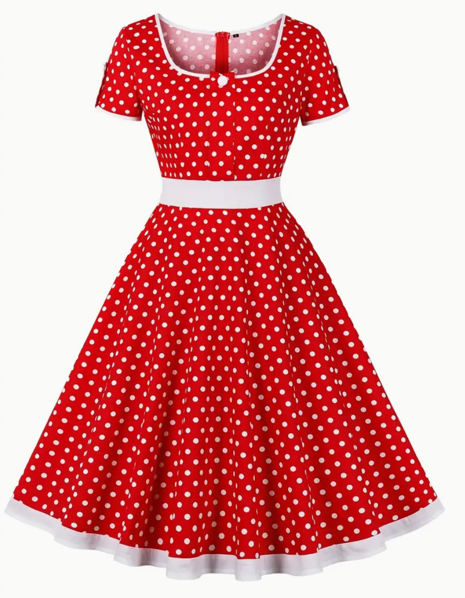 Variant image for Kobieca Stylowa Lekka Sukienka Damska z Polka Dot na Lato z Wygodnym Krojem-25