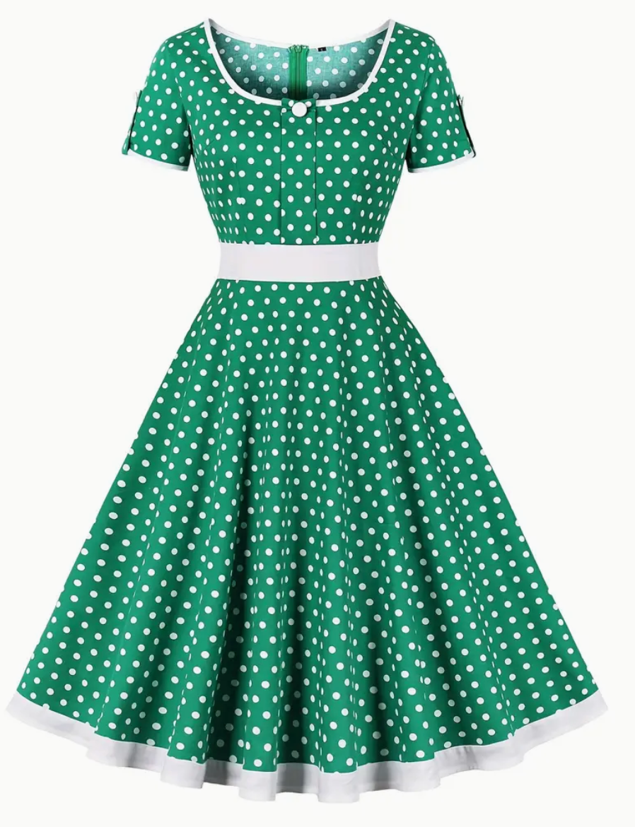 Kobieca Stylowa Lekka Sukienka Damska z Polka Dot na Lato z Wygodnym Krojem