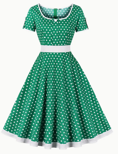 Kobieca Stylowa Lekka Sukienka Damska z Polka Dot na Lato z Wygodnym Krojem