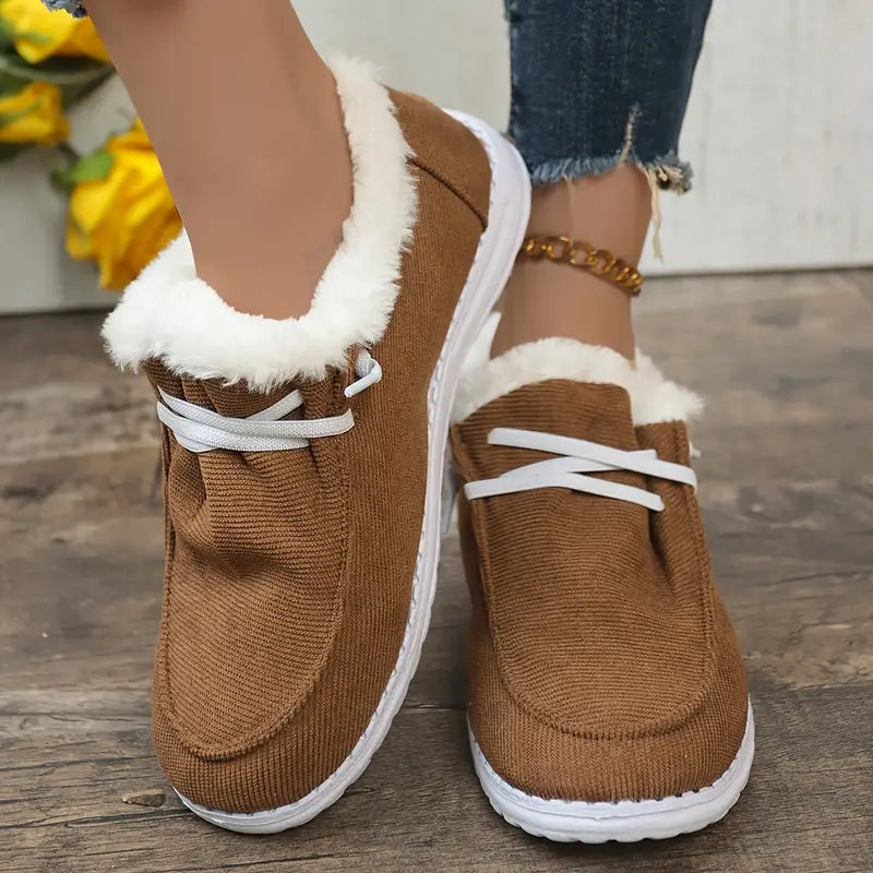 Variant image for Kobiece Eleganckie Fleece Sneakersy z Miękką Wkładką-17
