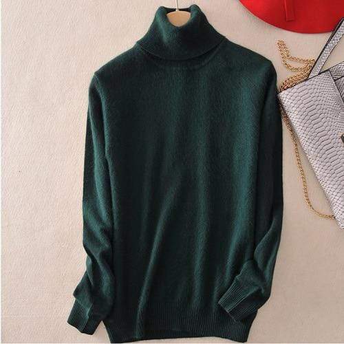 Damski Dopasowany Golf Sweter z Wysokim Kołnierzem