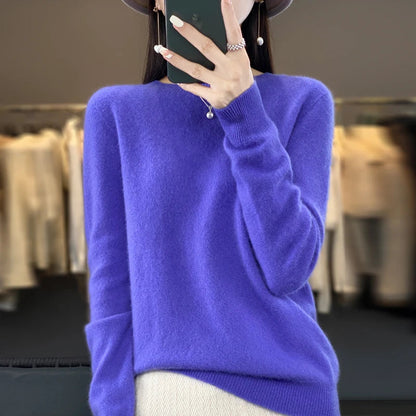 Damski Sweter z Okrągłym Dekoltem
