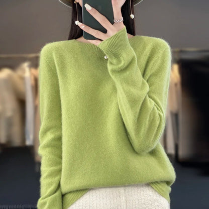 Damski Sweter z Okrągłym Dekoltem