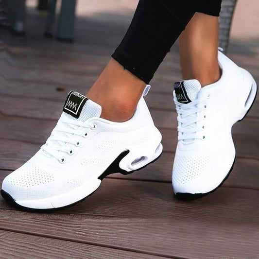 Damskie Buty Sportowe z Siateczkową Cholewką