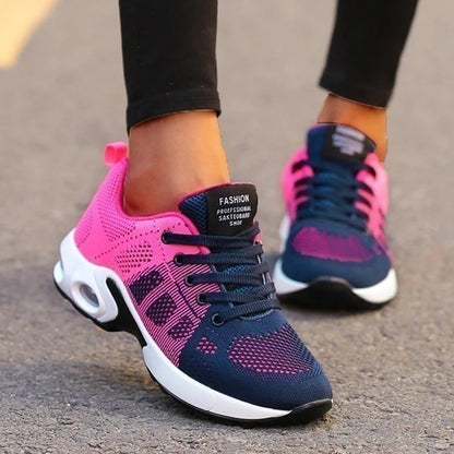 Damskie Buty Sportowe z Siateczkową Cholewką