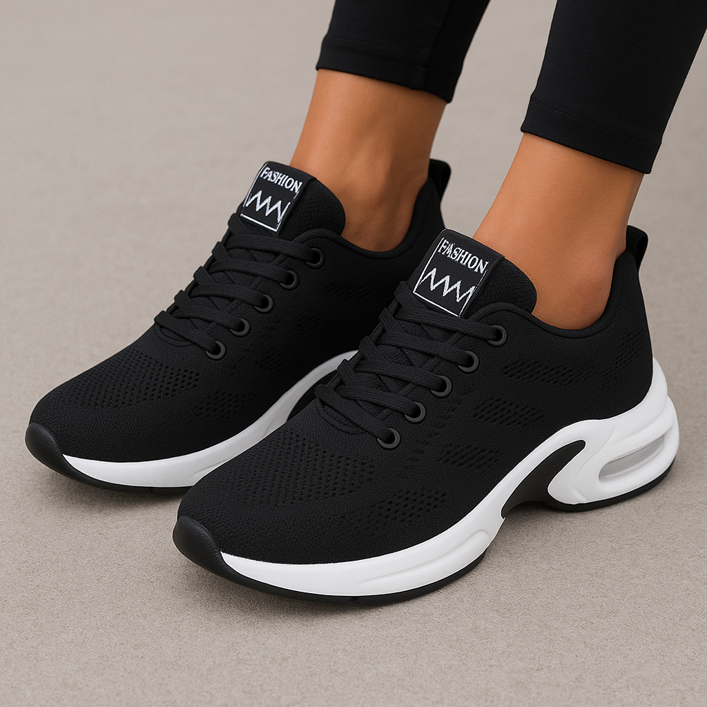 Damskie Buty Sportowe z Siateczkową Cholewką