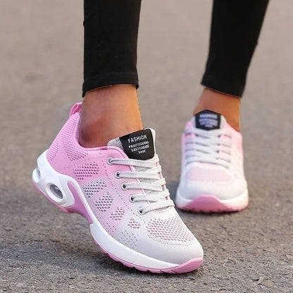 Damskie Buty Sportowe z Siateczkową Cholewką