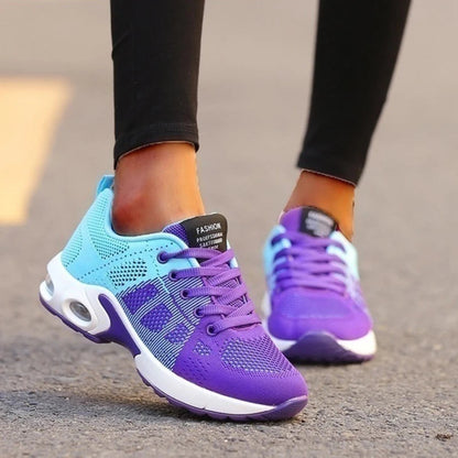 Damskie Buty Sportowe z Siateczkową Cholewką
