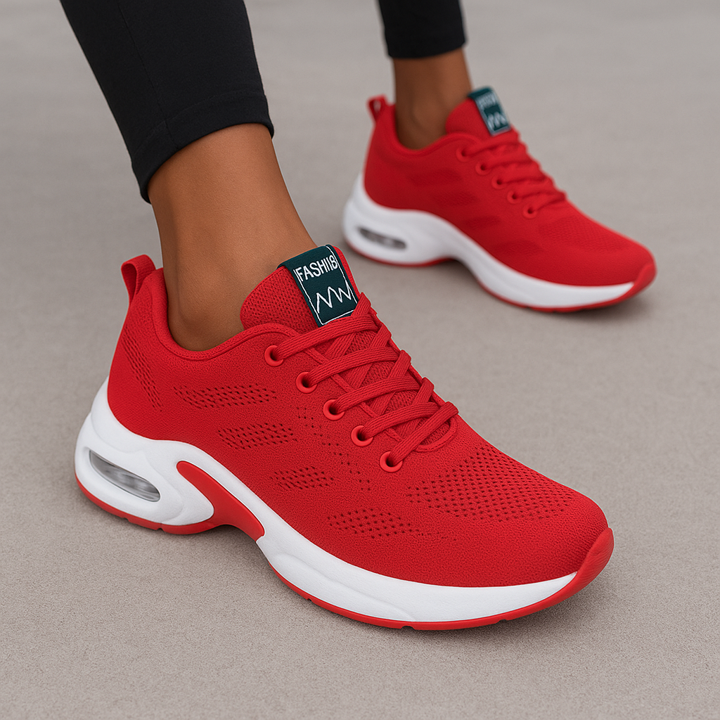 Damskie Buty Sportowe z Siateczkową Cholewką