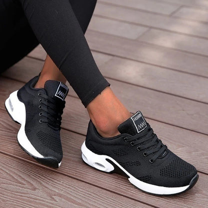 Damskie Buty Sportowe z Siateczkową Cholewką