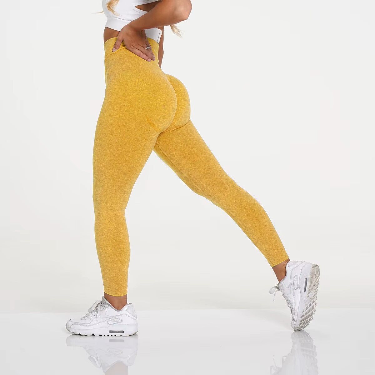 Damskie Legginsy Sportowe z Wysokim Stanem i Modelującym Efektem