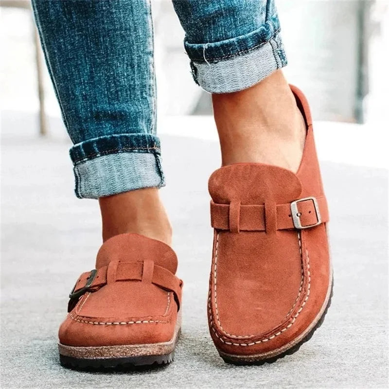 Damskie Loafersy z Ozdobną Klamrą