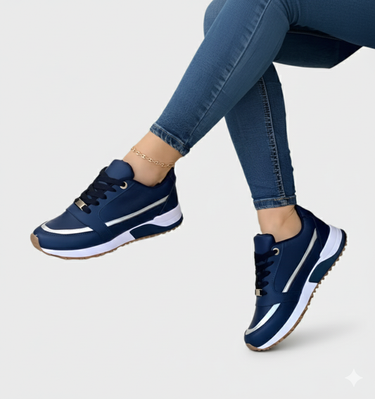 Damskie Wygodne Oddychające Sneakersy Ortopedyczne z Grubą Podeszwą i Sznurowaniem