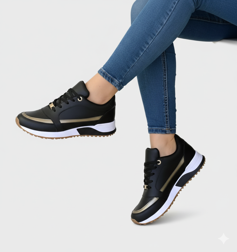 Damskie Wygodne Oddychające Sneakersy Ortopedyczne z Grubą Podeszwą i Sznurowaniem