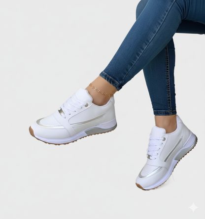 Damskie Wygodne Oddychające Sneakersy Ortopedyczne z Grubą Podeszwą i Sznurowaniem